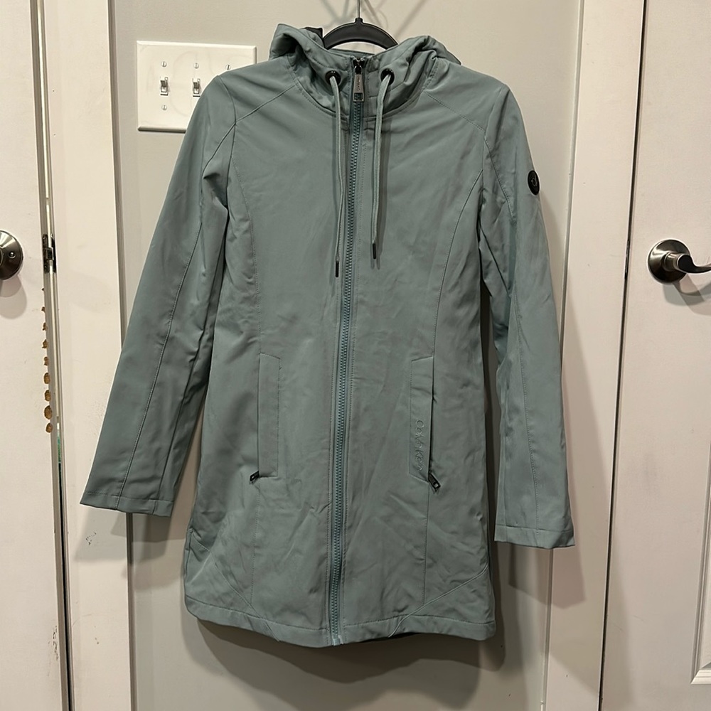 Calvin Klein teal raincoat